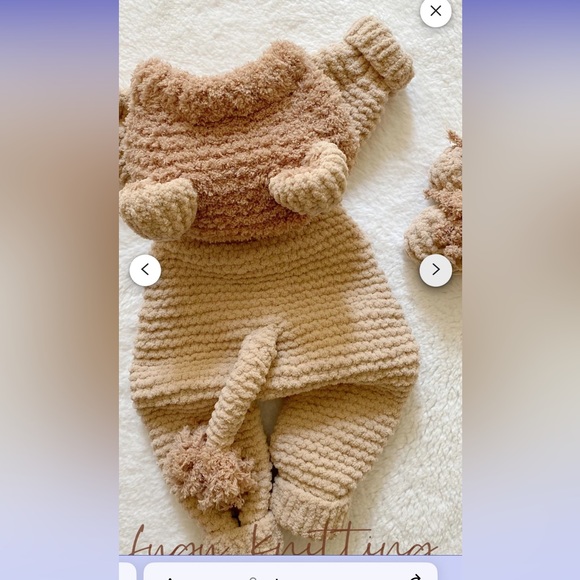 NWT newborn lion hand knit costume- size 0-3 months never worn. Will ship asap - Picture 3 of 4